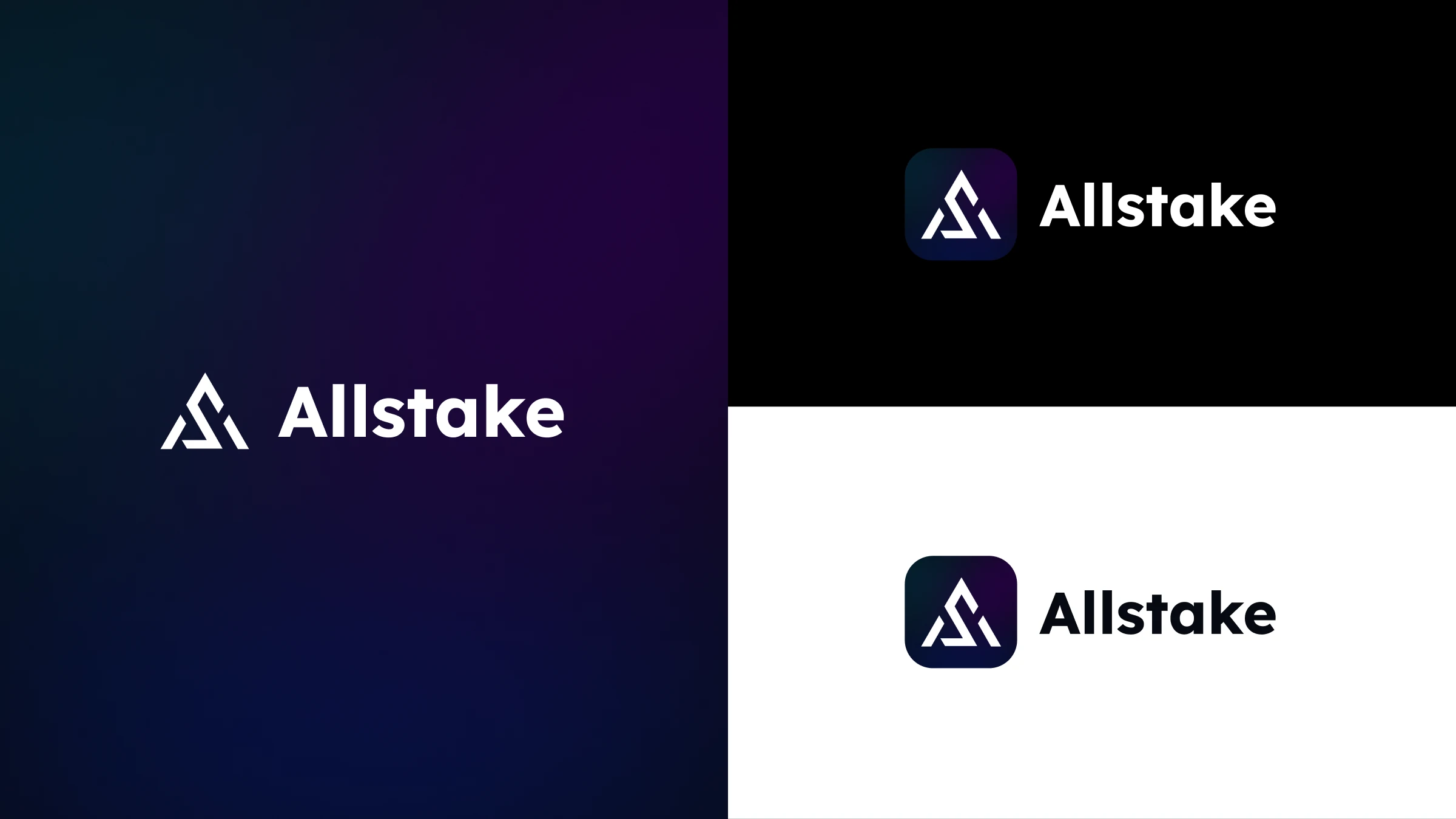 Allstake 品牌标识与深浅色应用