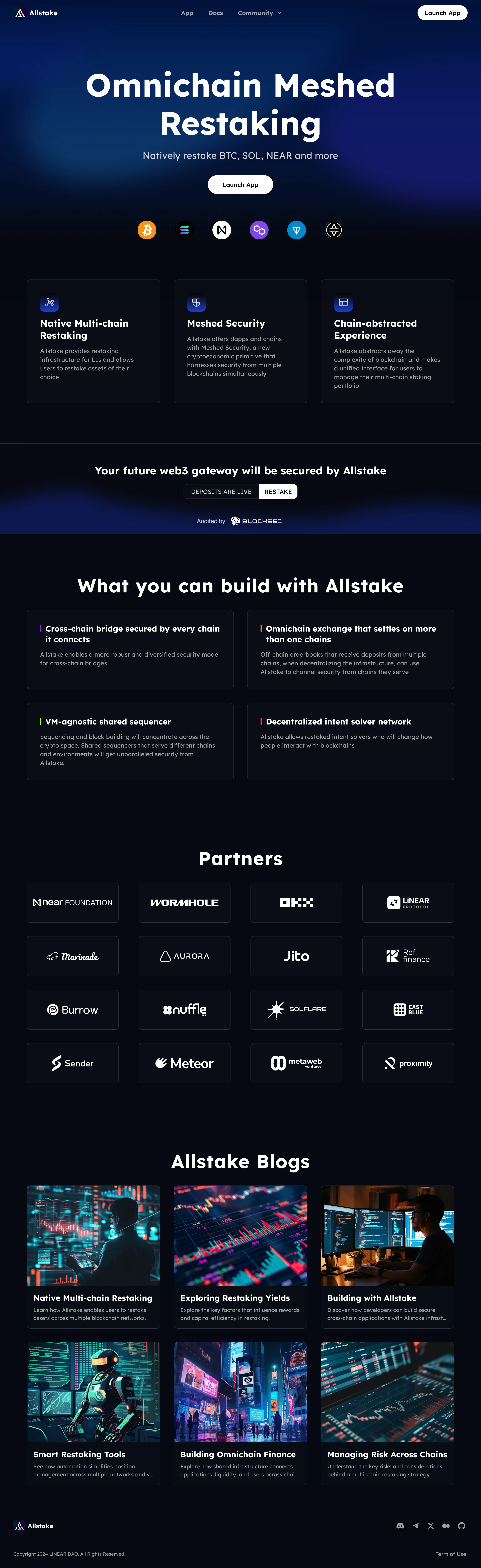 Allstake Landing Page 完整页面
