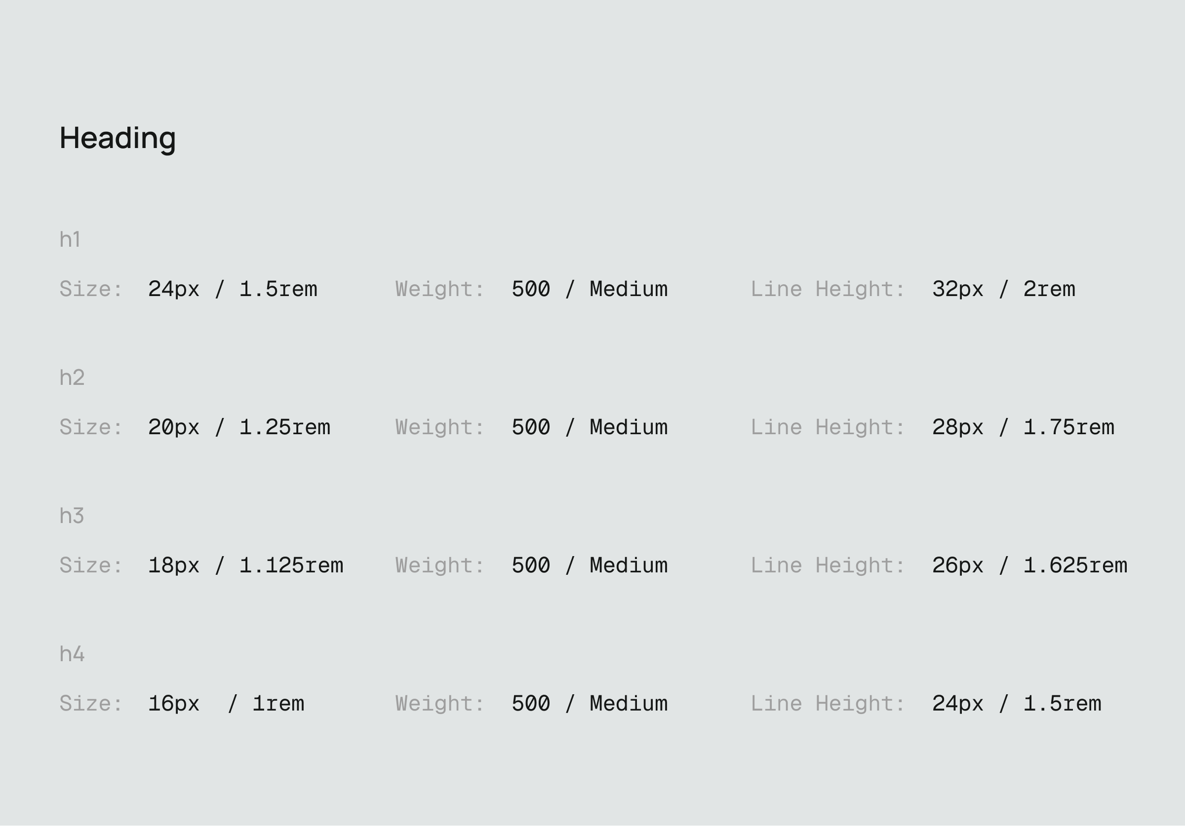 Design System heading type scale