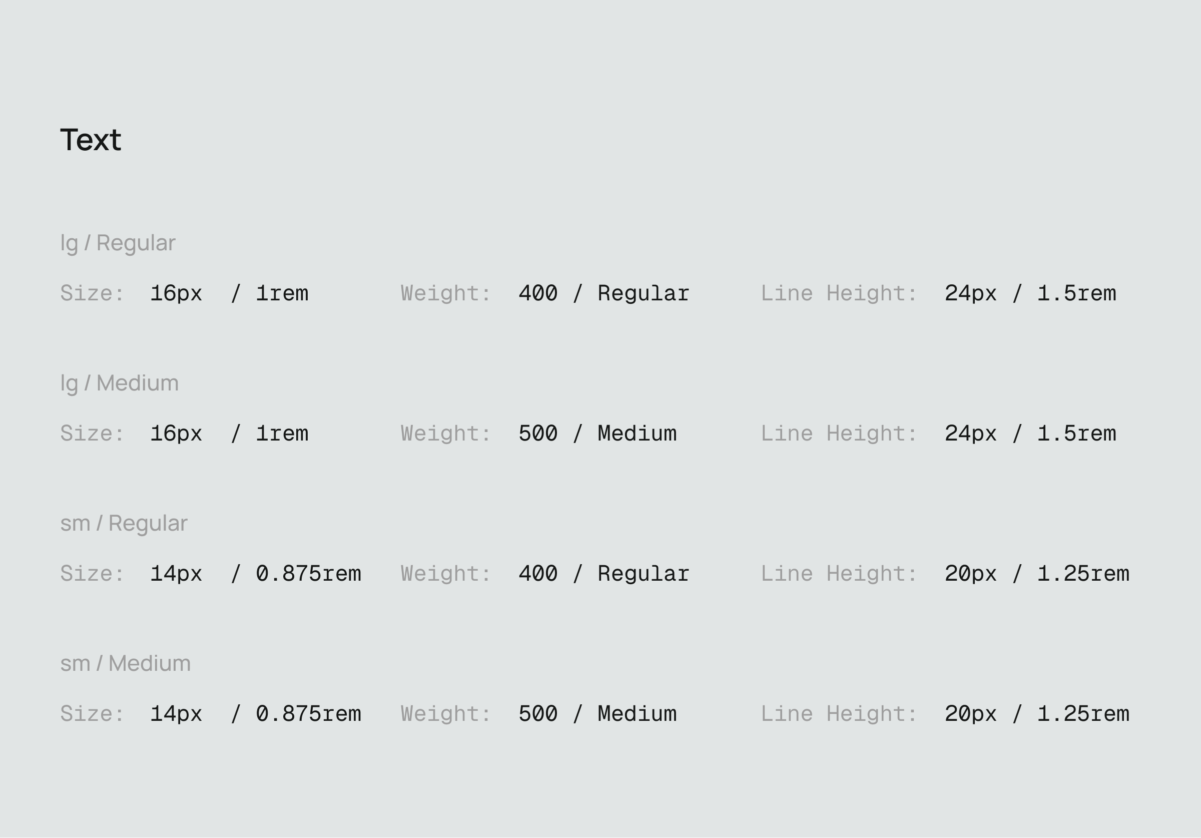 Design System text type scale