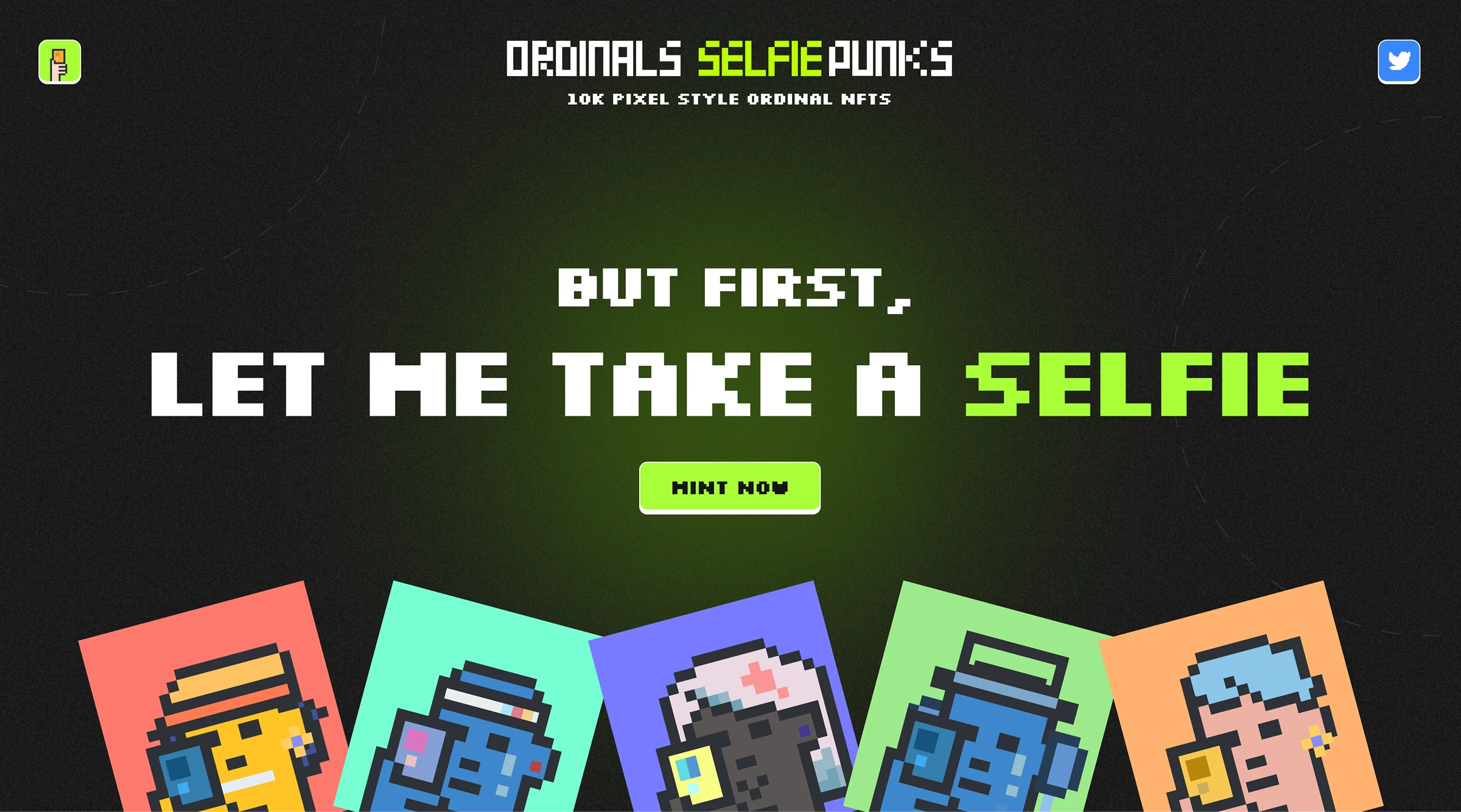 Ordinals Selfie Punks Landing Page 项目介绍区段
